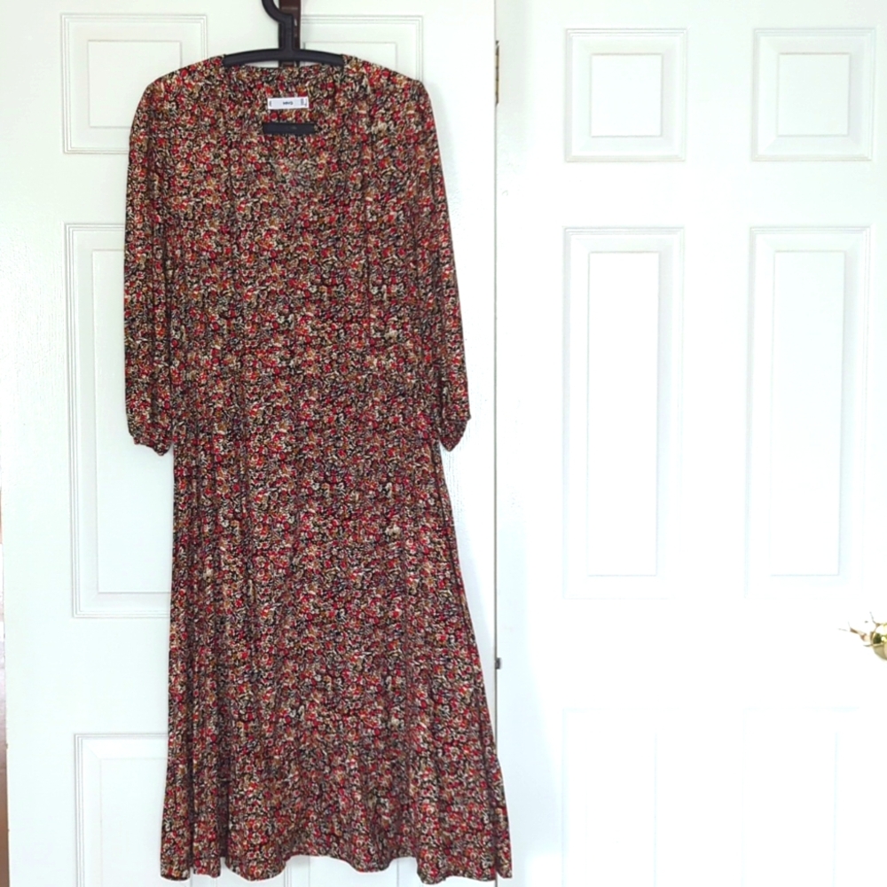 Mango Floral Print Maxi Dress Size S